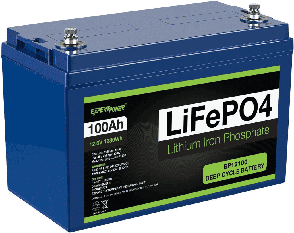 ExpertPower 12V 100Ah Lithium LiFePO4 Deep Cycle Rechargeable Battery for RV