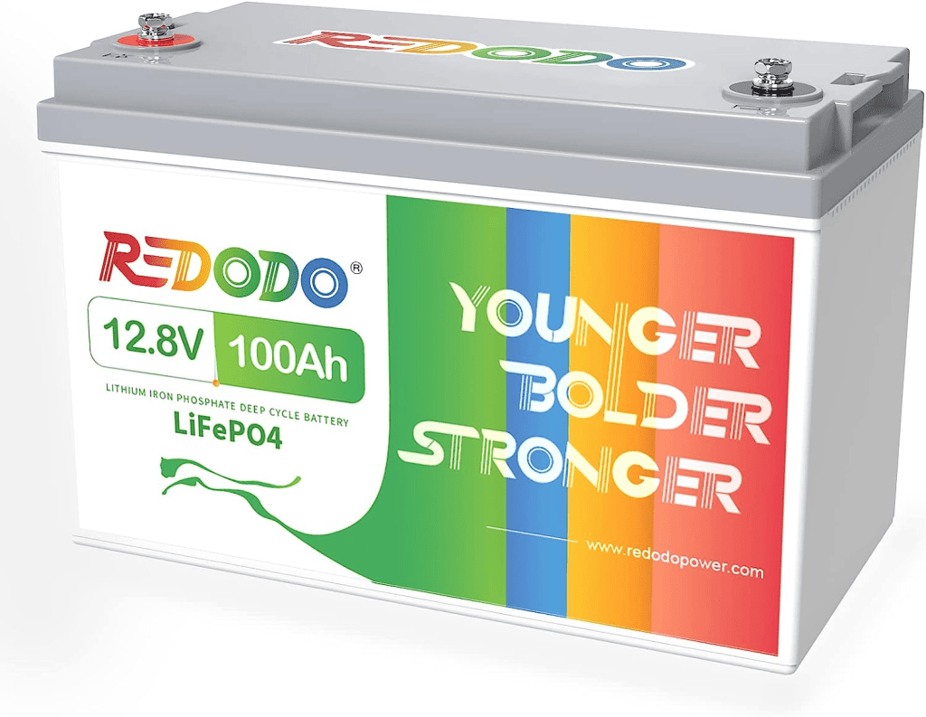 Redodo 12V 100Ah LiFePO4 Lithium Battery, Built-in 100A BMS