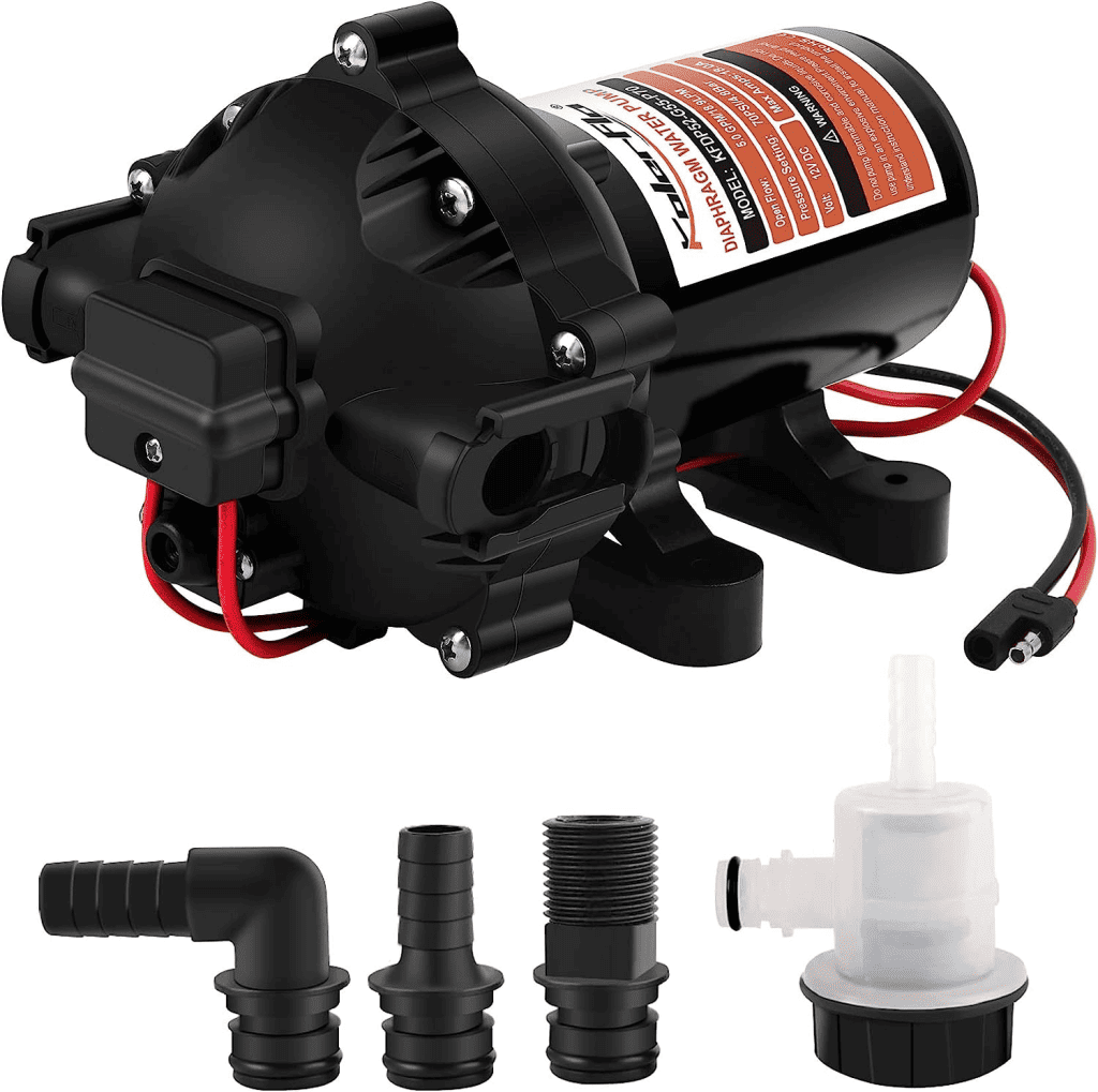 Kolerflo Industrial Water Pressure Pump,5.5 GPM 70 PSI On demand Self-Priming Water Pump 12V DC for RV