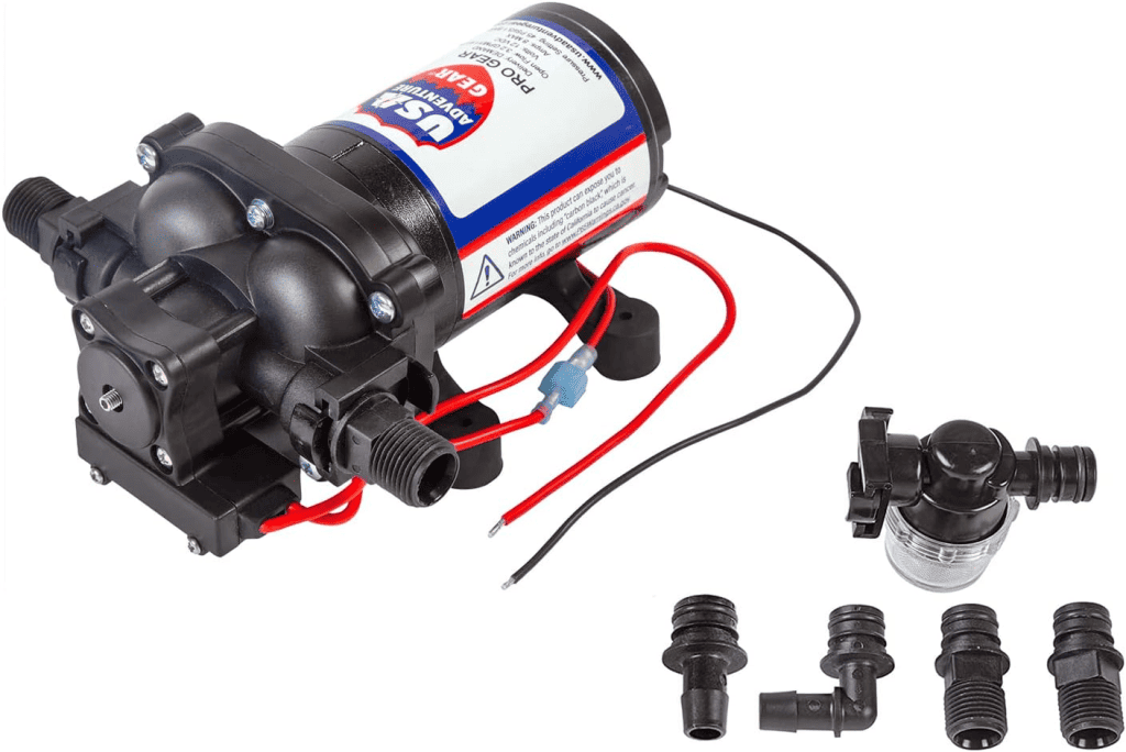 USA Adventure Gear 3200 RV Water Pump | High Pressure Strong Flow 