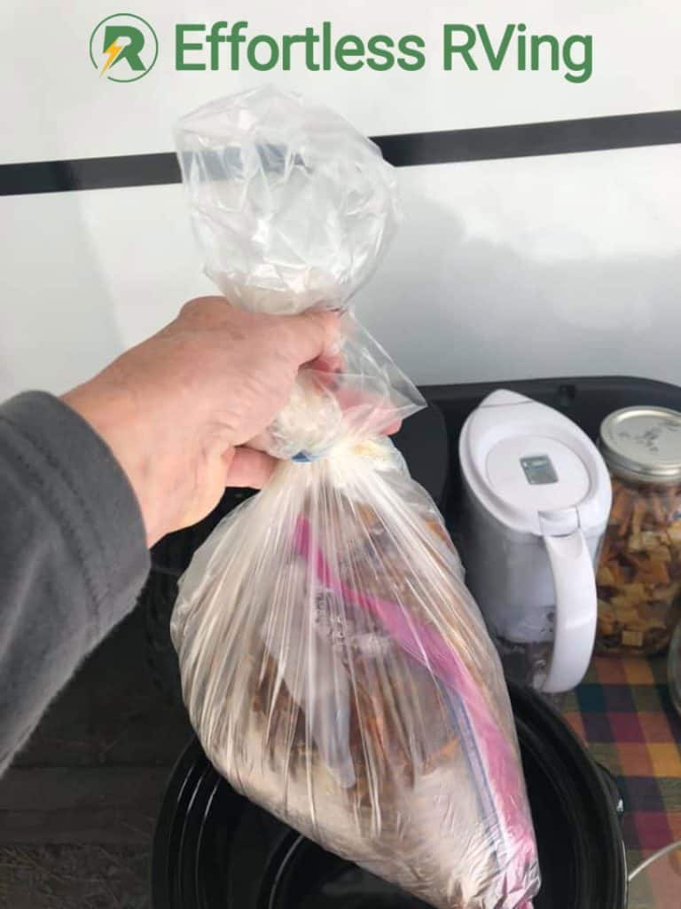 prepped food in ziplock bag