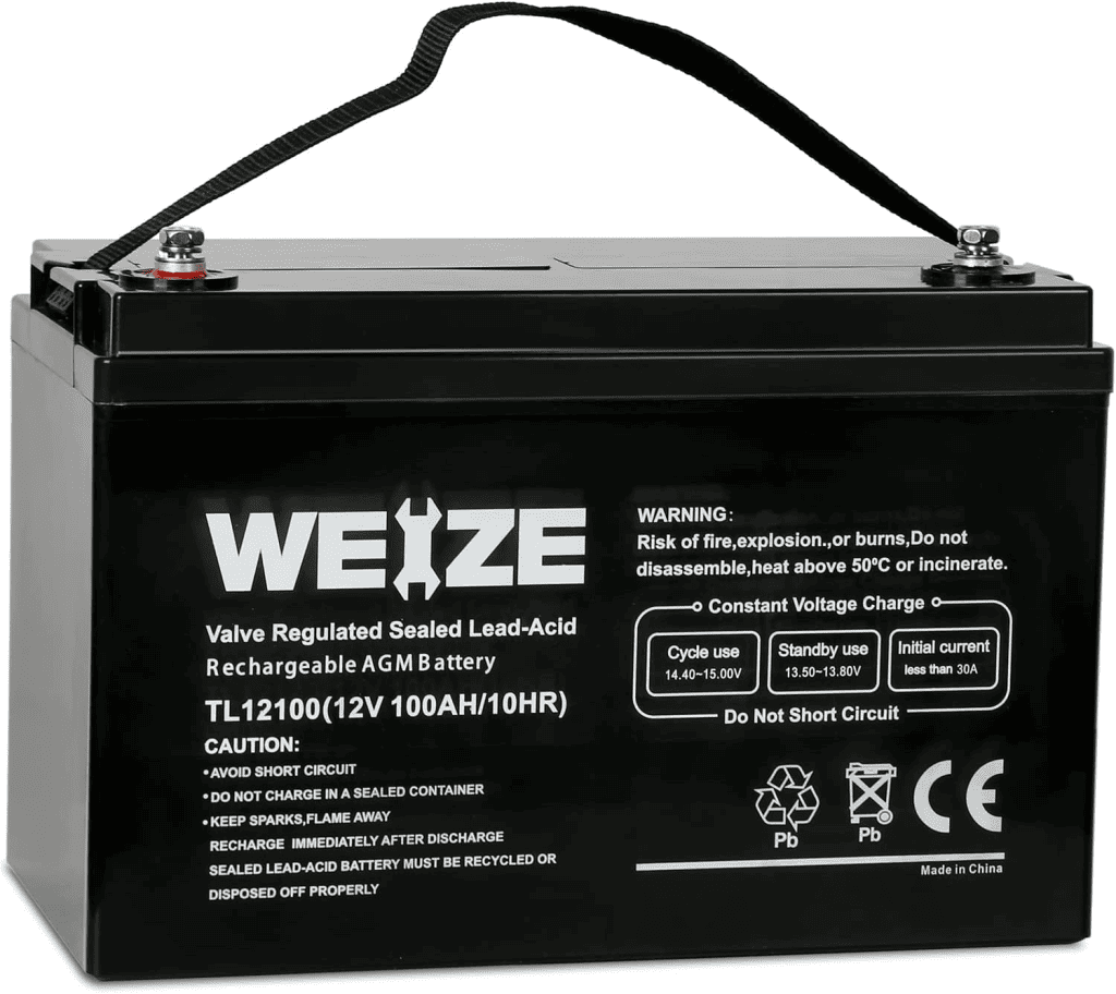 Weize 12 Volt 100Ah Battery, Rechargeable Deep Cycle SLA Battery for RV