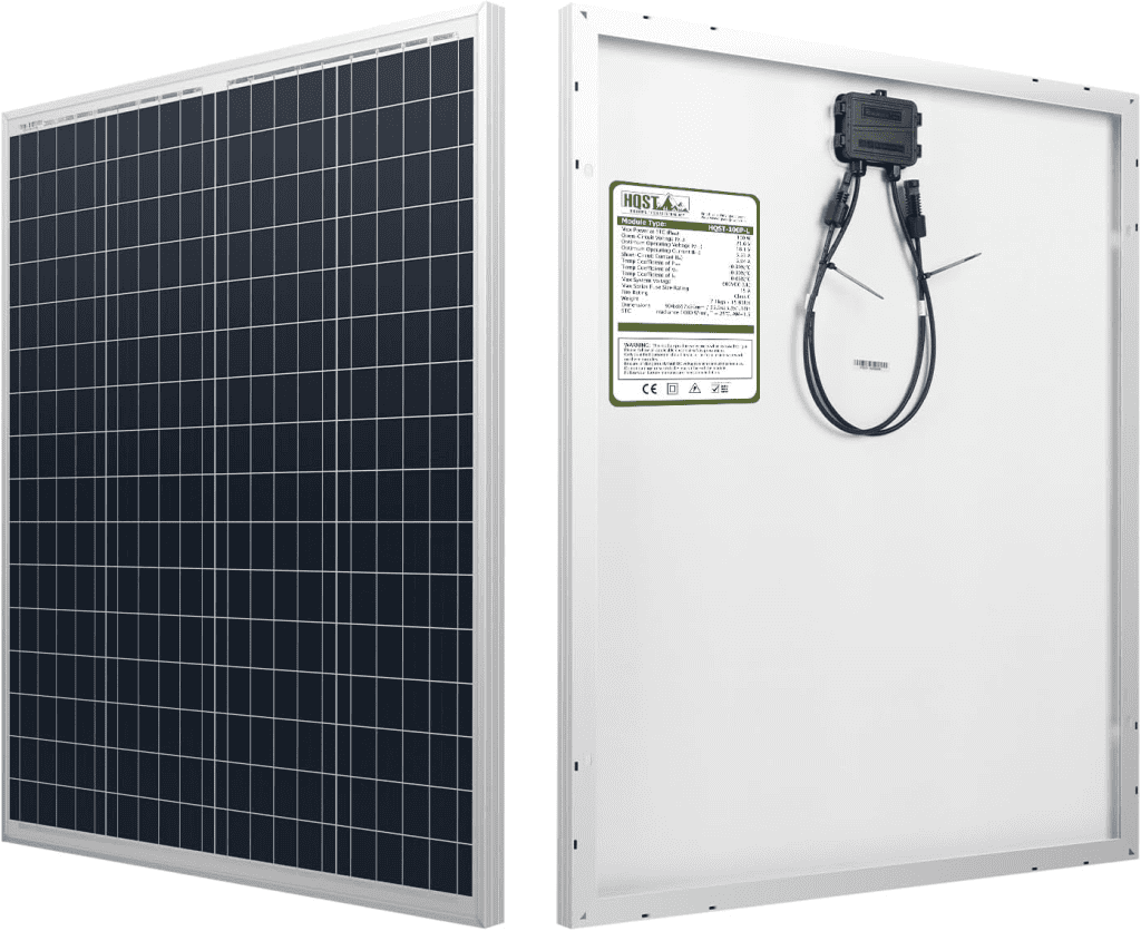 HQST 100 Watt Polycrystalline 12V Solar Panel with Compact Design
