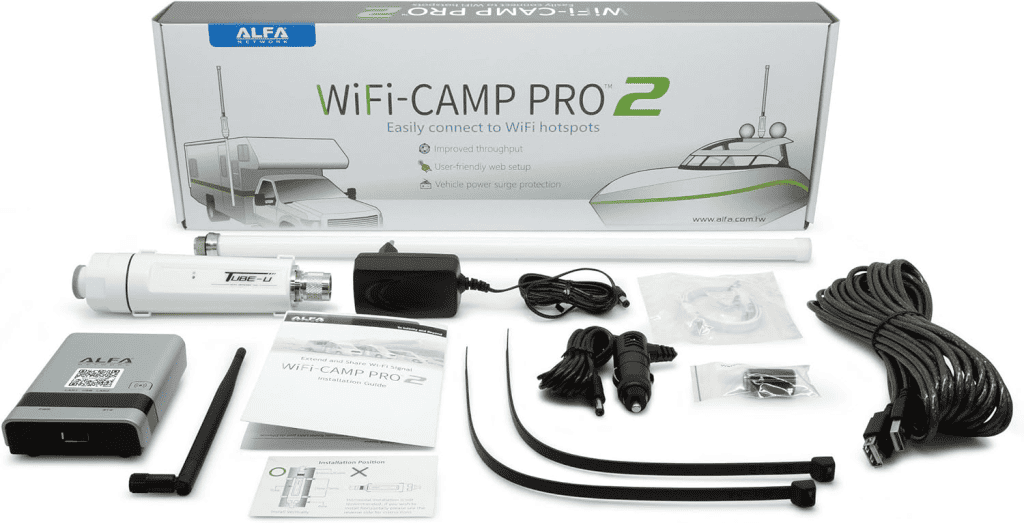 ALFA Network WiFi CampPro 2 Universal WiFi/Internet Range Extender Kit for Caravan/Motorhome, Boat, RV