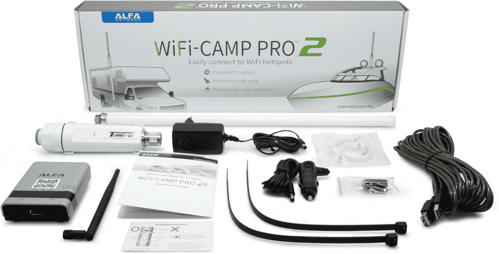8 Best Rv Wifi Boosters To Stay Connected On The Road 2 alfa network wifi camppro 2 universal wifi/internet range extender kit for caravan/motorhome, boat, rv
