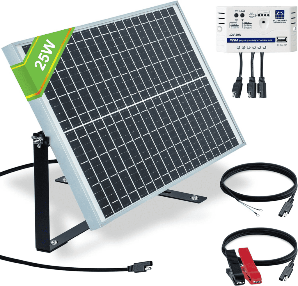 ECO-Worthy 25 Watts 12V Off Grid Solar Panel SAE Connector Kit